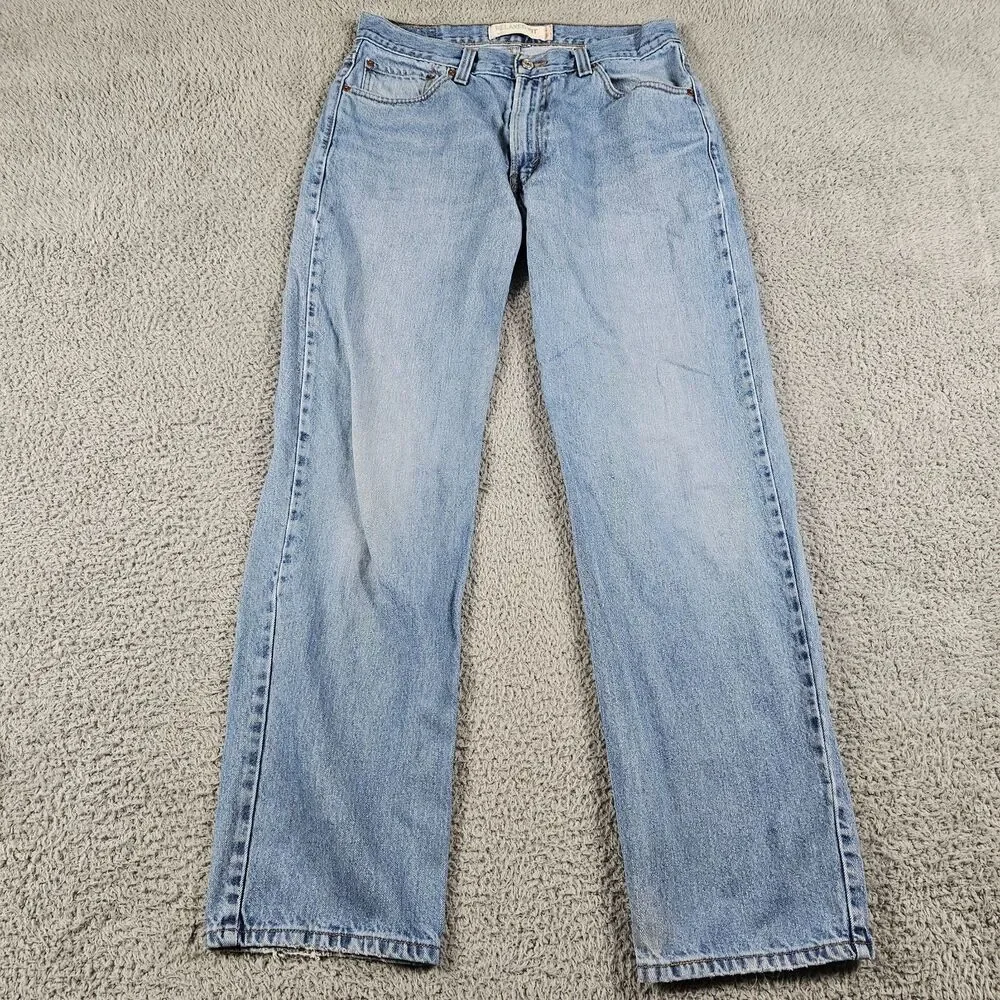 Levis 550 Jeans Mens 34x33 Blue Relaxed Straight Light Wash Work Grunge Faded
